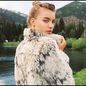 Anthropologie reversible coat | fabulous fake fur + soft leather